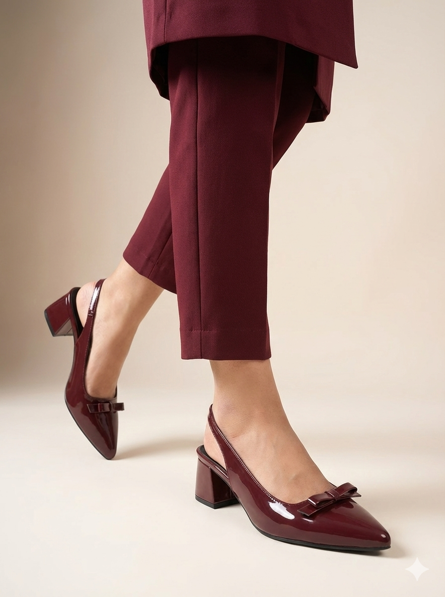 Elize Block Heel MAROON SG-050