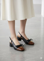 Two Slingback Pumps BLACK SG-041