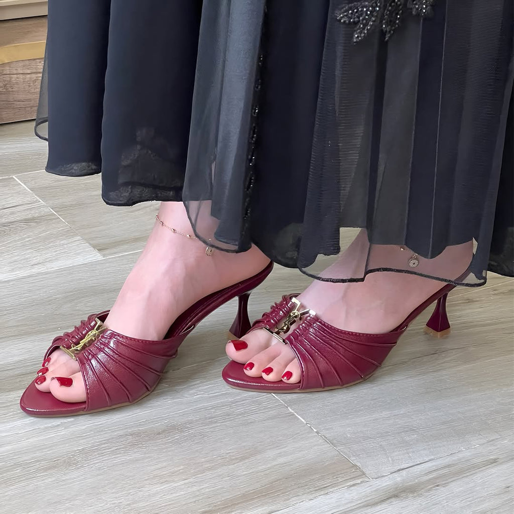 Parisian Allure Heels MAROON B-H-002