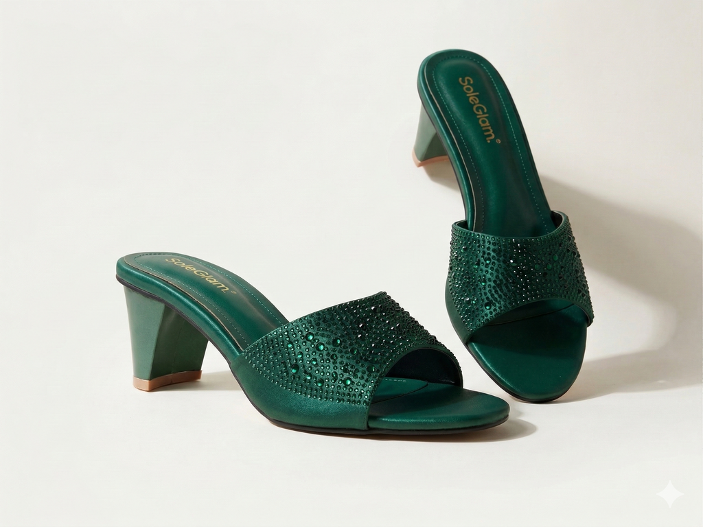 Radiance Sparkle Block Mules B-H-020