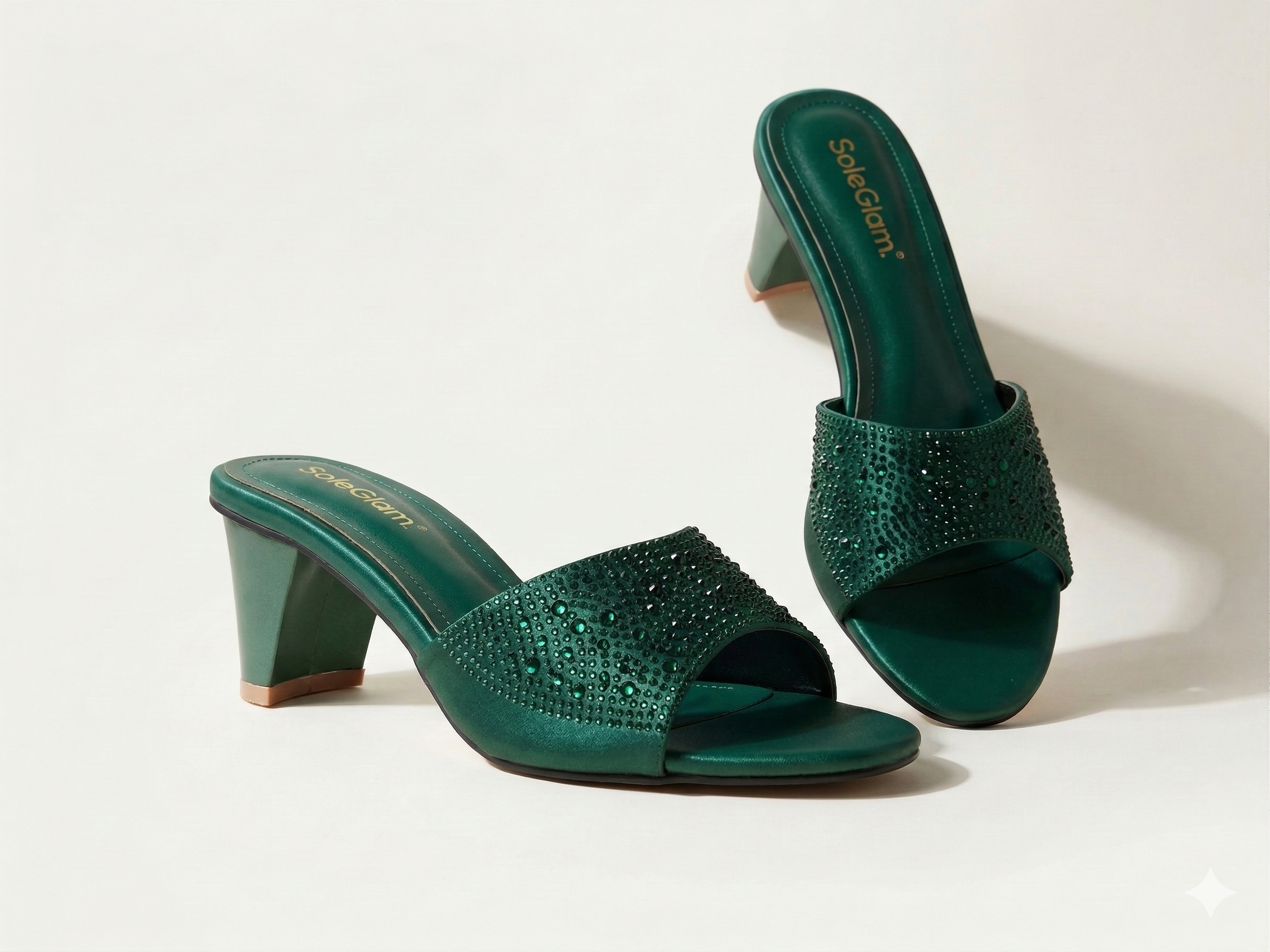 Radiance Sparkle Block Mules B-H-020