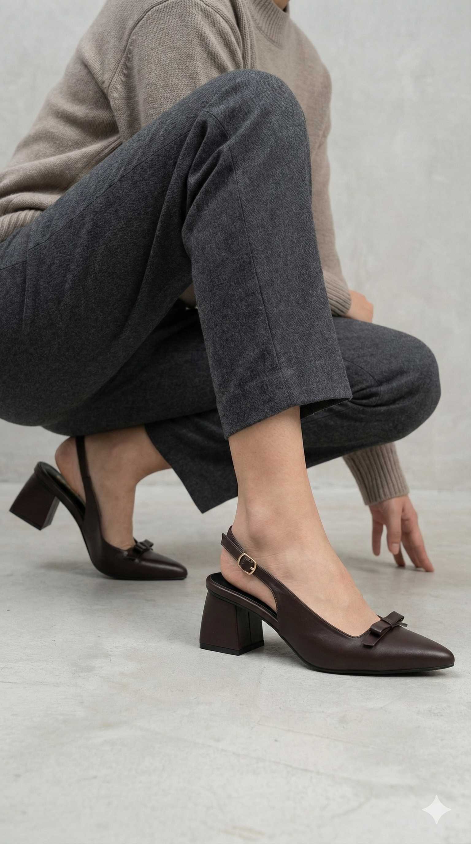 Adrienne Block Heel CHOCOLATE B-H-006