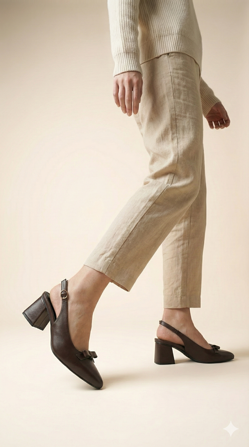 Adrienne Block Heel CHOCOLATE B-H-006