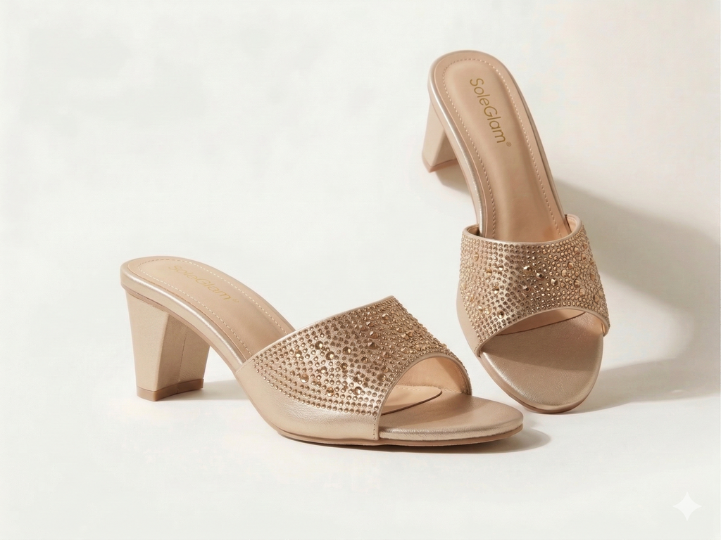 Radiance Sparkle Block Mules B-H-020