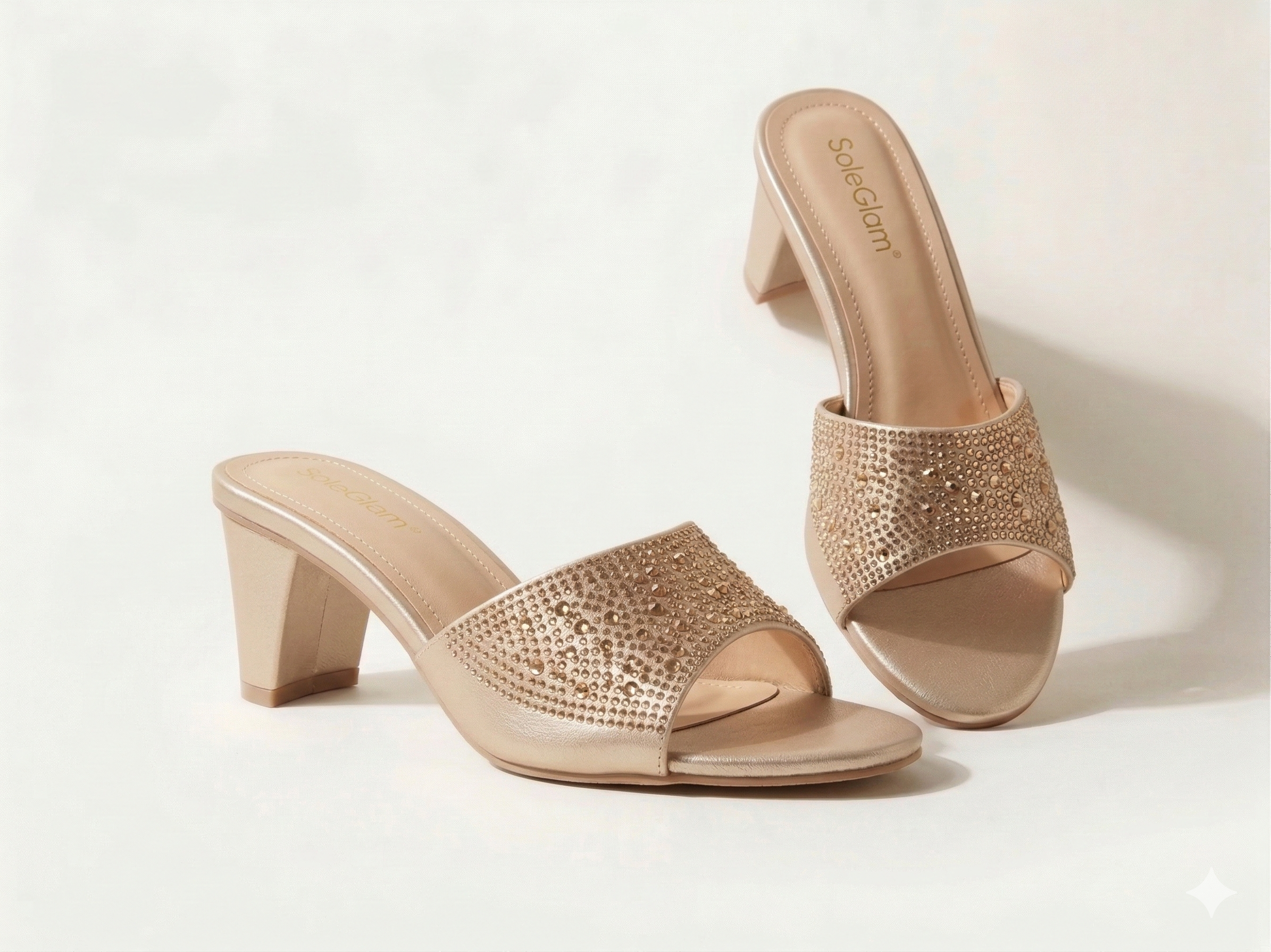 Radiance Sparkle Block Mules B-H-020