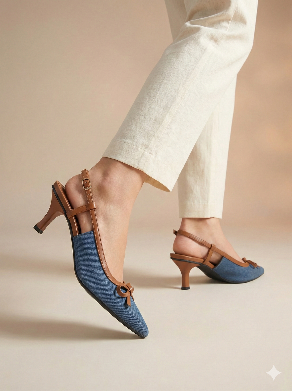 Denim Bow Heels B-H-018