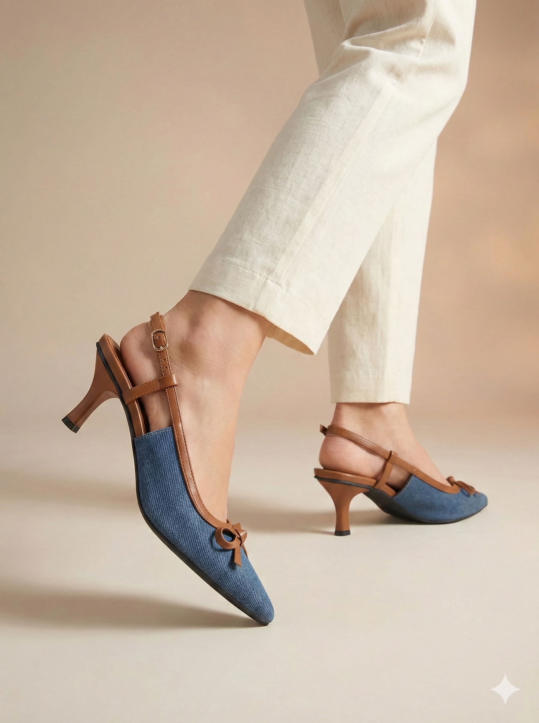 Denim Bow Heels B-H-018