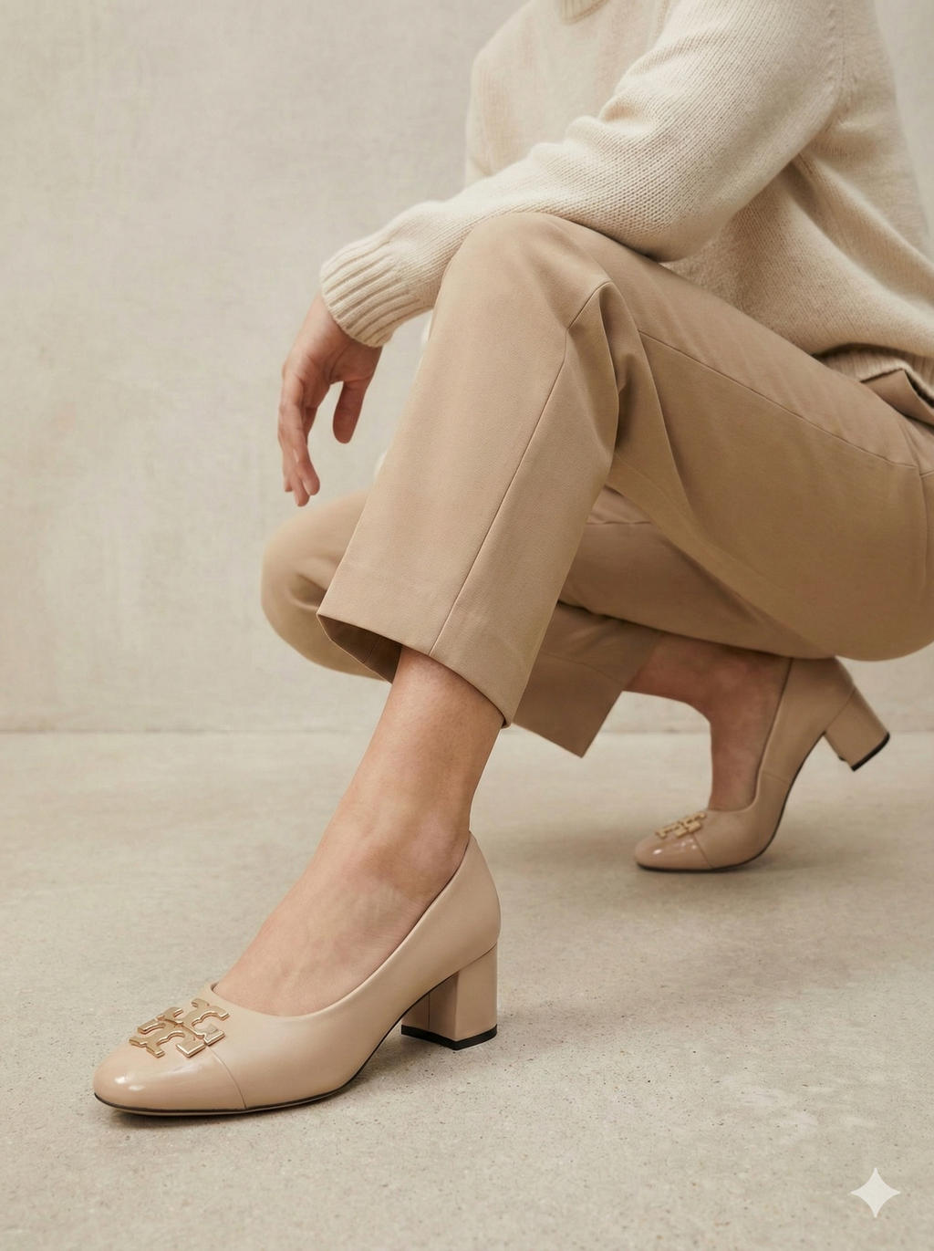 Insignia Block Heel BEIGE B-H-016