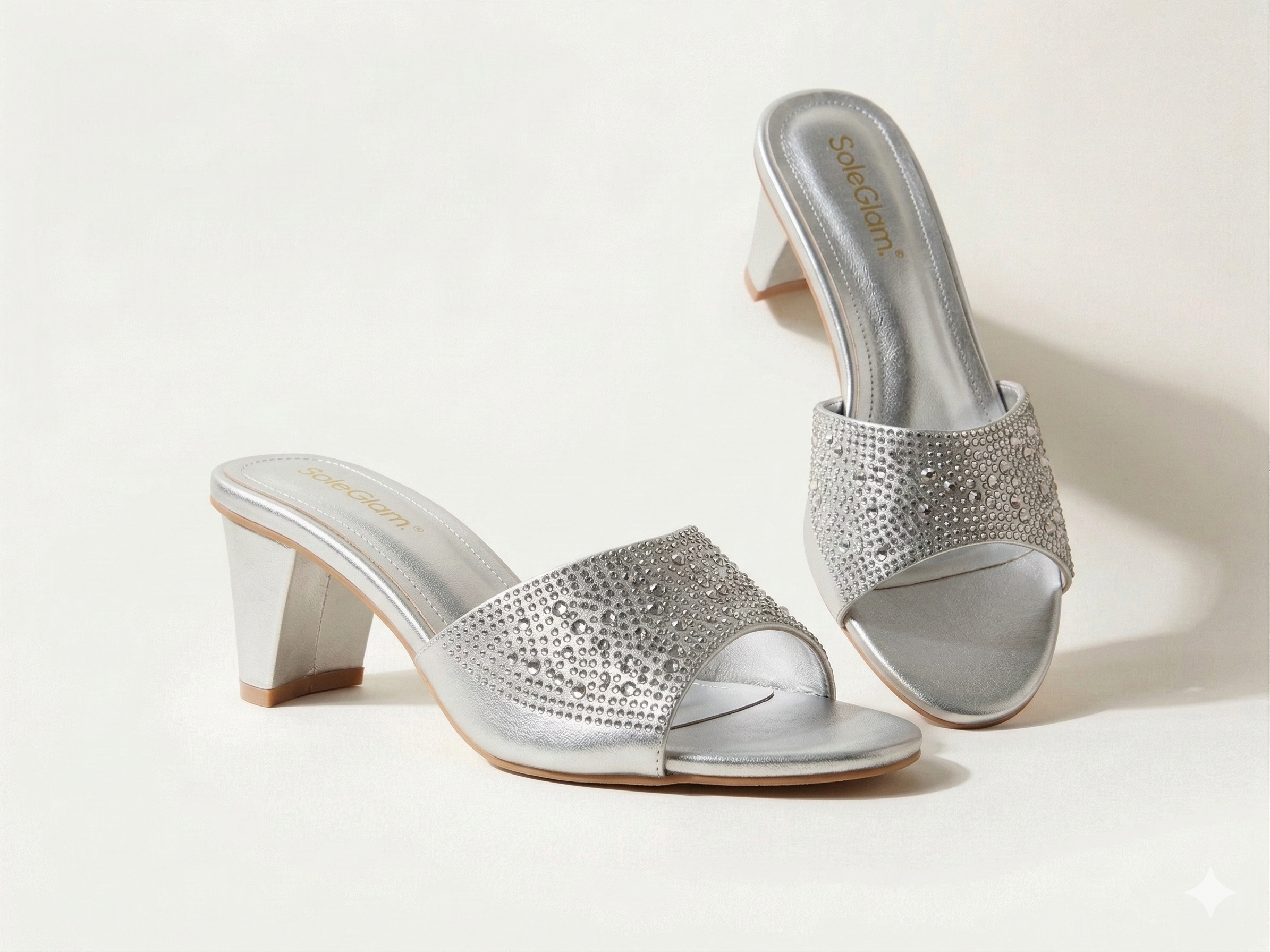 Radiance Sparkle Block Mules B-H-020