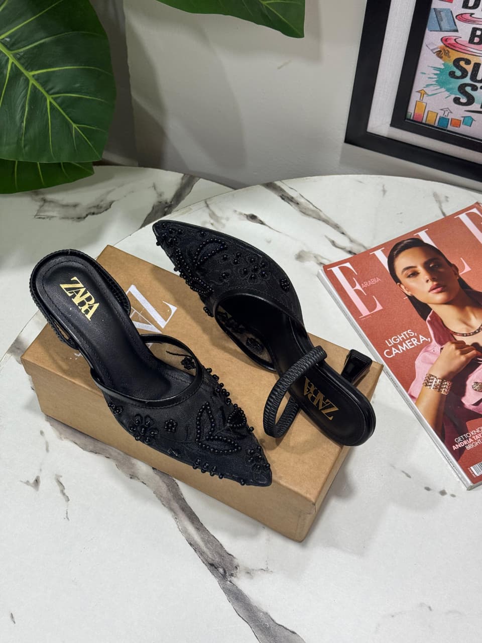Pearlina Blossom Heels BLACK B-H-011
