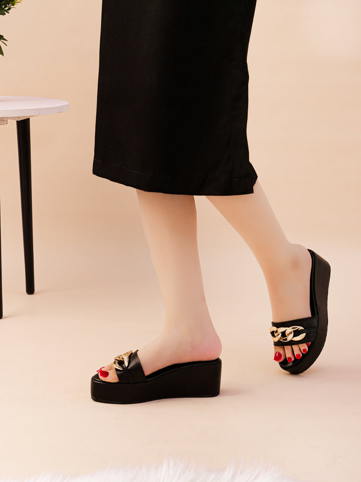 Terrace Wedge Flats BLACK B-SG-016