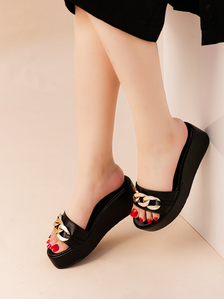 Terrace Wedge Flats BLACK B-SG-016