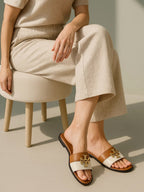 2ORY SLIDES MUSTARD&WHITE SG-005