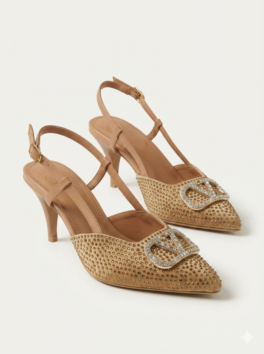 V-Rhinestones Heels GOLD SG-042