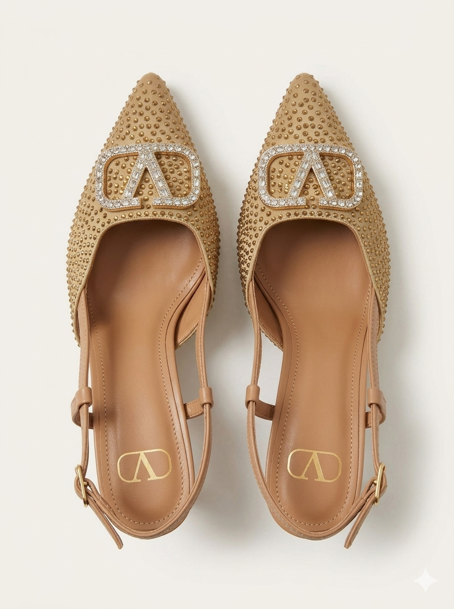 V-Rhinestones Heels GOLD SG-042