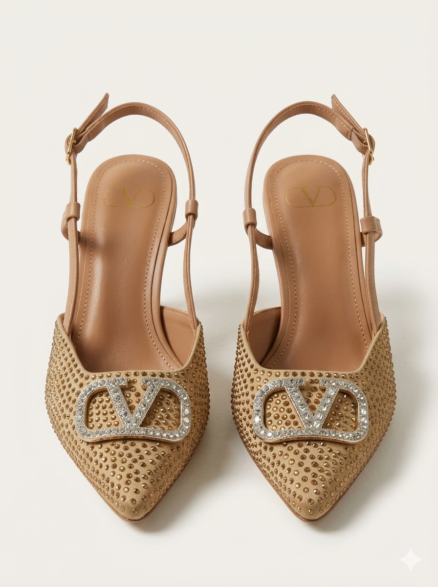 V-Rhinestones Heels GOLD SG-042