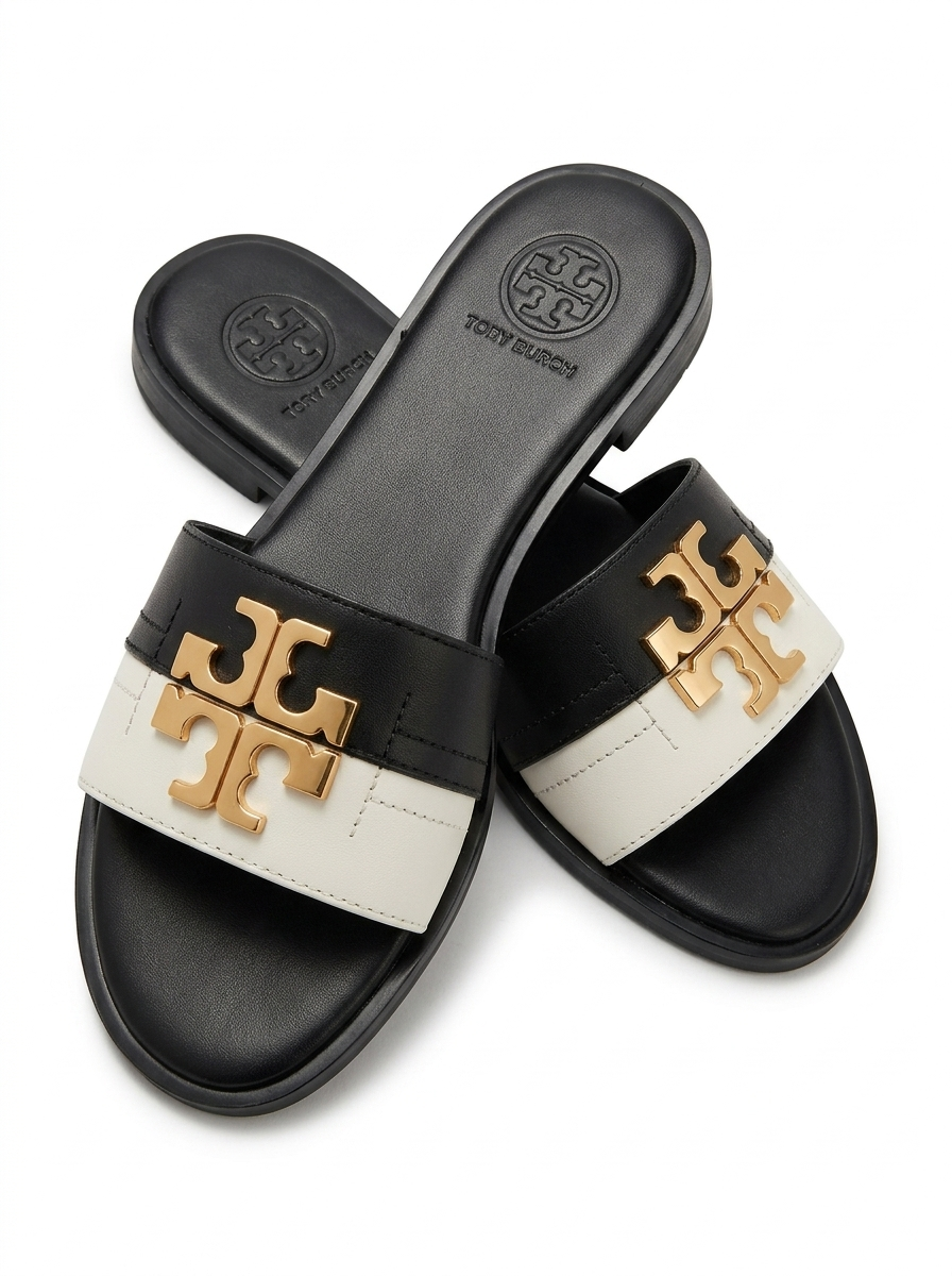 2ORY SLIDES WHITE&BLACK SG-005