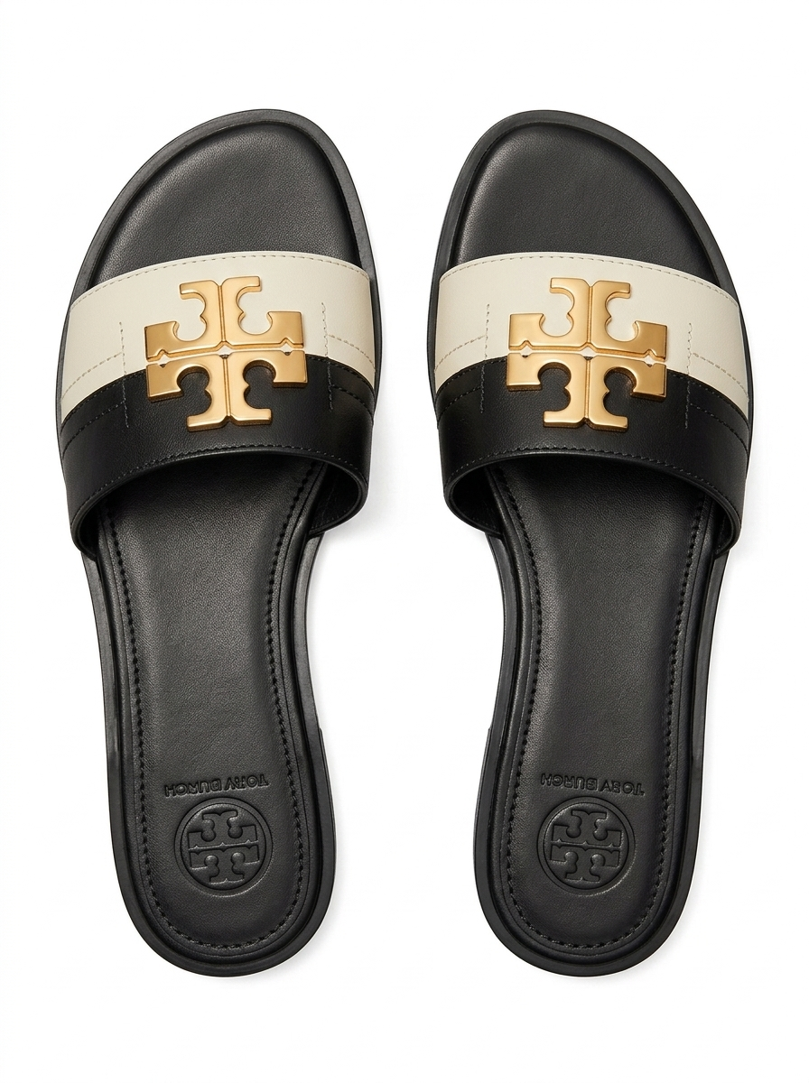 2ORY SLIDES WHITE&BLACK SG-005